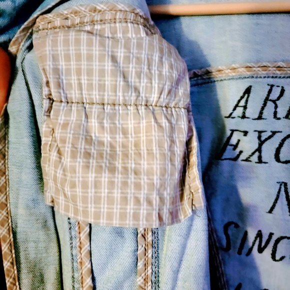 🌻 Armani Exchange 🌻 Large 🌻 Hooded Jean Sweater Jacket 🌻 Lightweight 🌻 - Picture 13 of 15